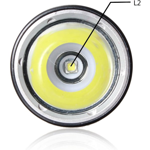 Bigmac Cree L2 LED Dykkerlykt 100M Undervanns Vanntett Oppladbart Batteri Lys og Lader Inkludert