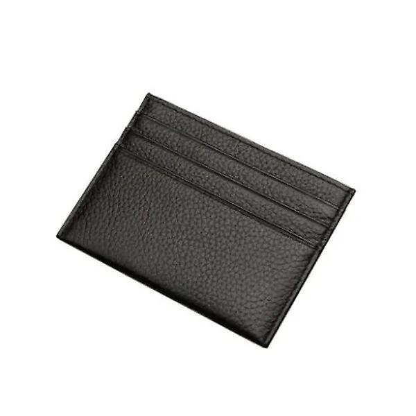 Svart Korthållare plånbok med sedelfack-Tunn Minimalist