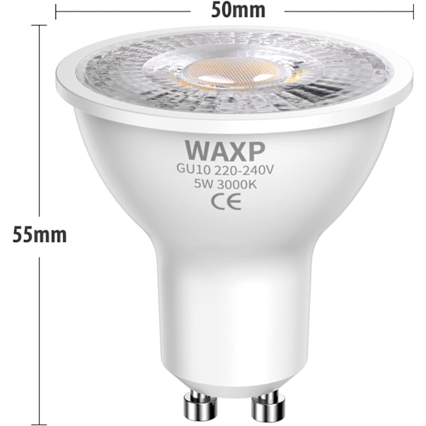LED spotlight pærer varm hvid 5w 3000k gu10 10-pak