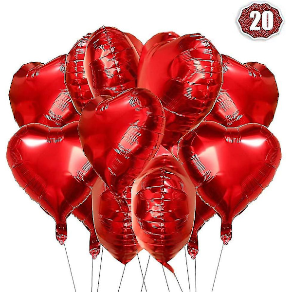 Heart Foil Balloon Red 20 Pieces Heart Helium Balloons Heart Balloons Helium Balloon Foil Balloon We