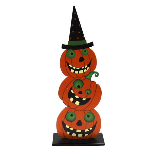 Halloween-dekoration i trä - hängande pumpa, skelett, spindel, fladdermus JM00536