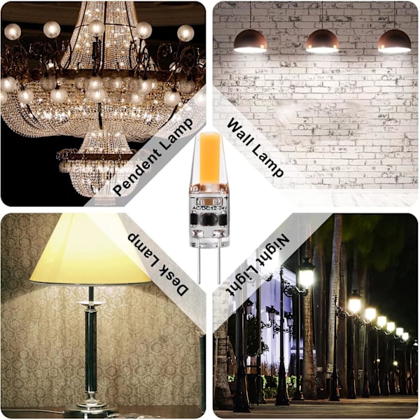 G4 LED 3W 12V AC/DC Ljuslampor, G4 3W LED 30W Motsvarande Halogenlampa, 300LM, Varmvit 2700K, Ej Dimbar, 5-pack