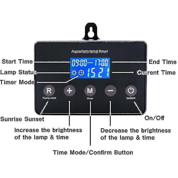 Akvarie Lys Controller 4 Tilstande Solopgang Solnedgang Akvarie Dimmer LED Lys Til Fisketank Lampe Timer