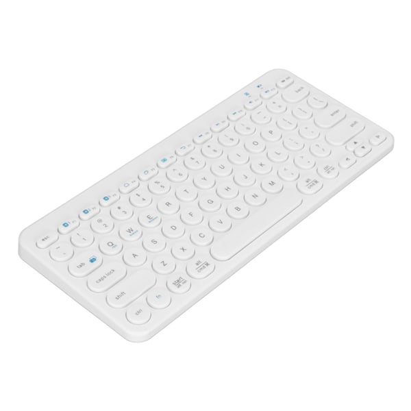 Trådløst tastatur 78 taster runde taster slankt kompakt retro stille Bluetooth tastatur til hjemmekontor rejser hvid