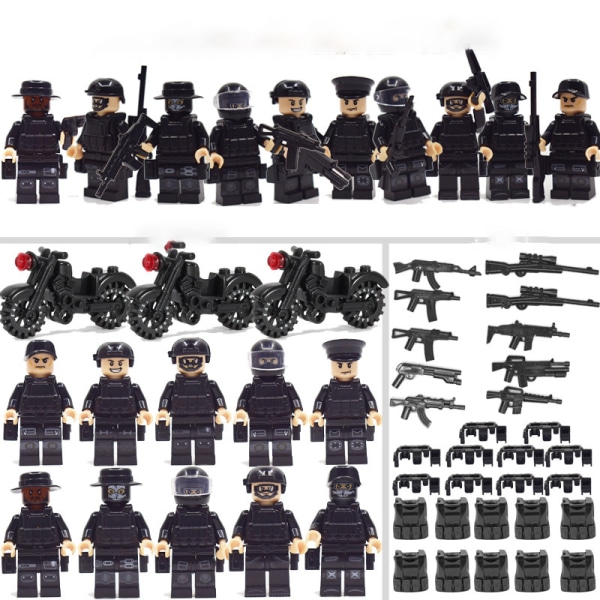 Ghost Special Forces [packade 10 figurer/ set] och utrustning Cobi Cada-kompatibel spökkommando 10 st