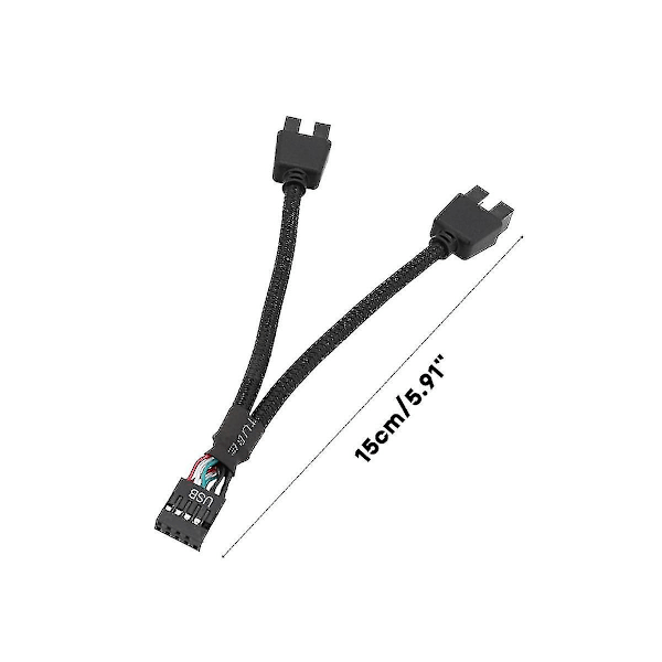 2 st datormoderkort USB-förlängningskabel 9 stift 1 hona till 2 hane Y-splitter ljud HD-förlängningskabel för PC DIY