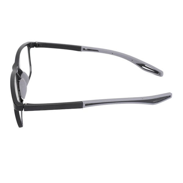 Anti Blue Ray Presbyopia Glasses Multiple Focus Auto Adjusting Optic Frame Presbyopia Reading Glasses Black Frame Gray Legs +150