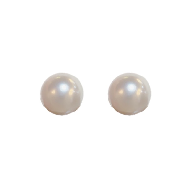 Women's pearl earrings 925 sterling silver hypoallergenic elegant white pearl earrings 8mm/12mm/16mm