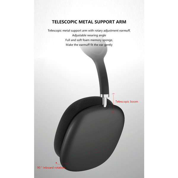 Langattomat P9 Air Max Bluetooth -kuulokkeet, joissa on voimakas basso black