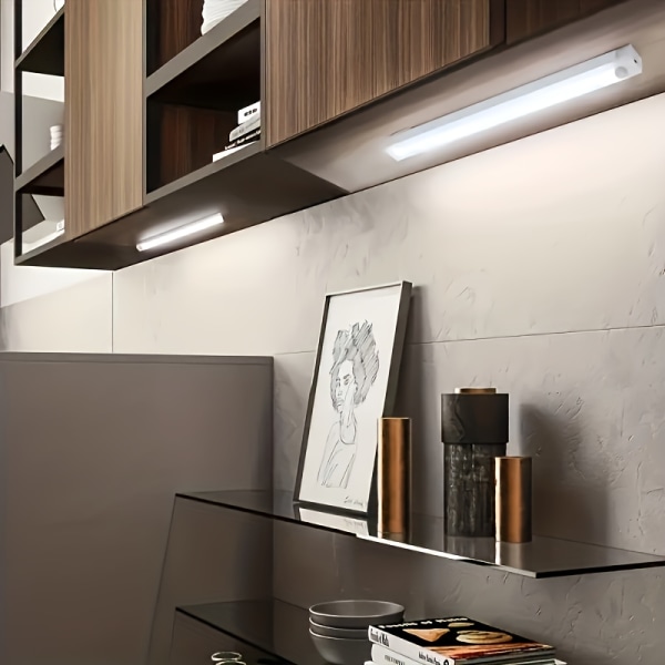 1 stk under kabinet LED lys bevægelsessensor, ultratynd trådløs kabinet lys 20cm