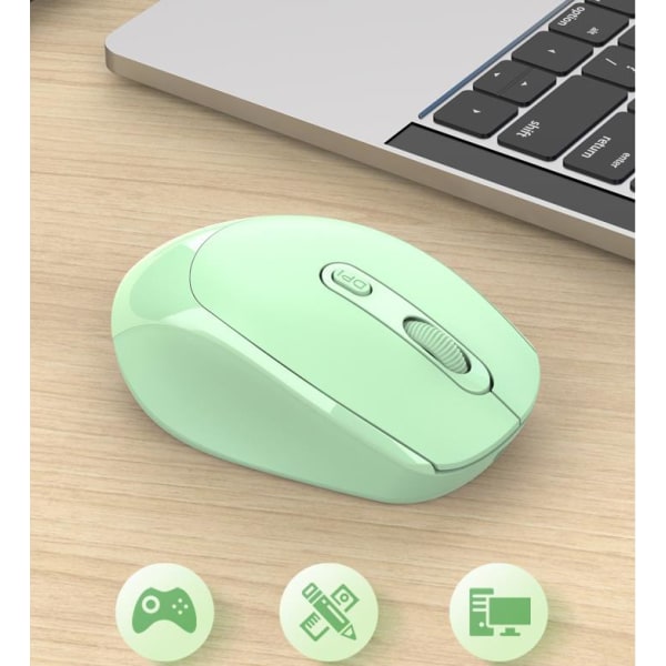 Trådlös mus Uppladdningsbar Dual Mode Bluetooth 5.1+2.4G PC Notebook Mouse Grön