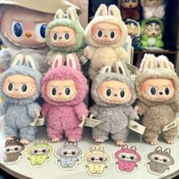st POP MART LABUBU The Monsters Spännande Macaron Plyschdockor Figurleksaker Blindboxar (Färg Slumpmässig)-AD10--O-