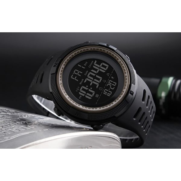 Herr Quartz Digital Watches 50m Vattentät Army Green Armbandsur
