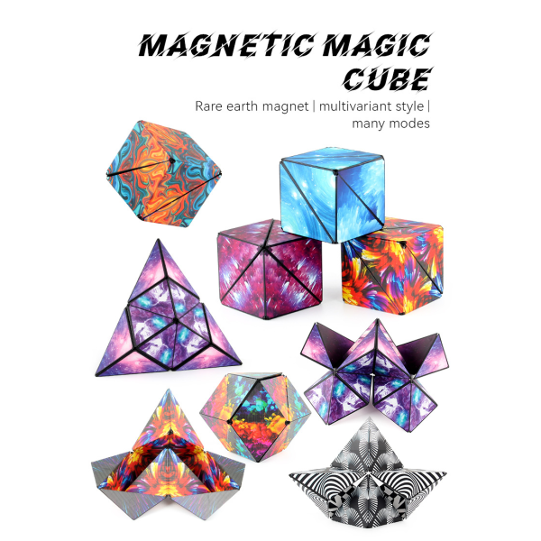 3D Magic Cube Pusselleksaker lahja Shashibo Shape Shifting -laatikko D