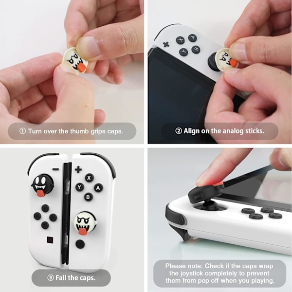4 st Switch tumgrepp, mjuka silikonskydd för Nintendo
