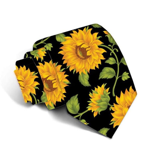 Auringonkukka-kuvioiset solmiot miehille | Auringonkukka-asusteet | Nylonnainen häärusetti - Muoti