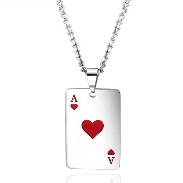 Spader Halsband Pendant Hearts Card Poker Halsband