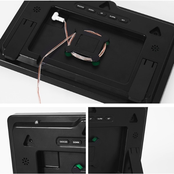 Digital veggklokke, ekstra stor LED-digitaldisplay, dato, innendørstemperatur, Fahrenheit/Celsius, elektronisk veggklokke elektronisk klokke