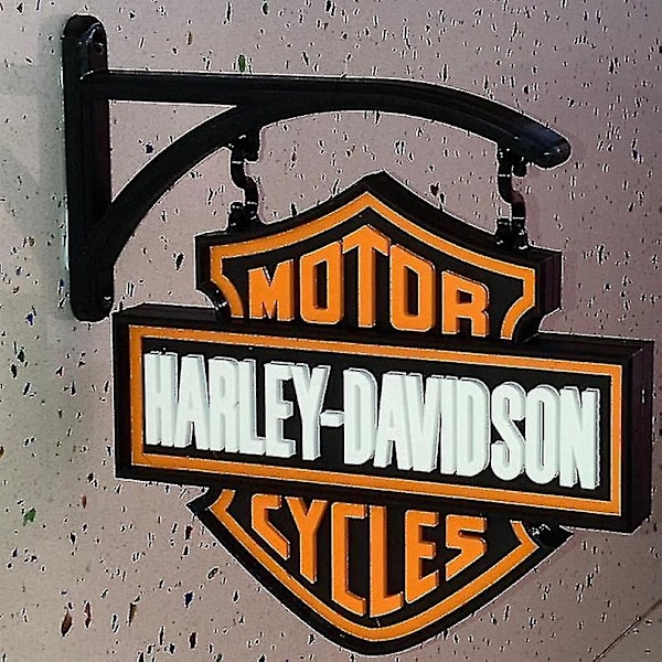 Harley Davidson vægdekoration, Harley Davidson logo skilt ornament, Harley Davidson vægdekoration, uden LED