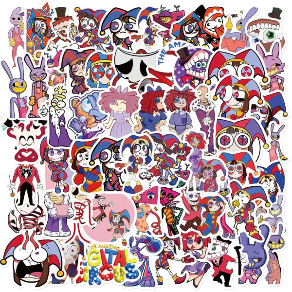 50PCS Cute The Amazing Digital Circus Stickers Kawaii Cartoon Decals Laptop Motorcycle Suitcase Notebook Waterproof Sticker