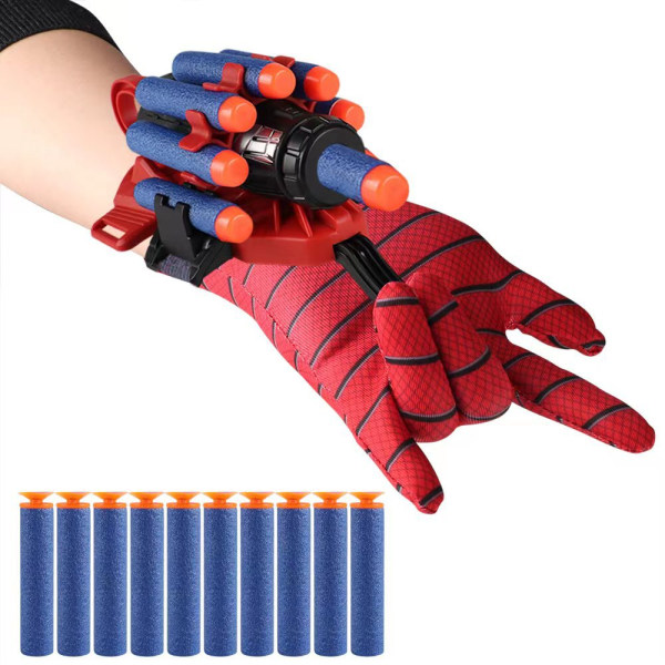 Marvel Spiderman - Super Launcher-handske, gaver til børn med håndledslegetøj röd