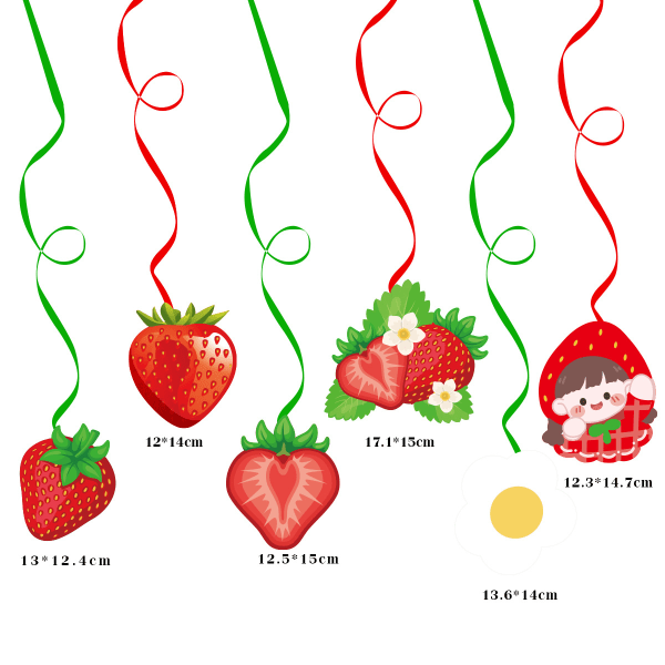 Mansikkateema syntymäpäiväjuhlan koristeet