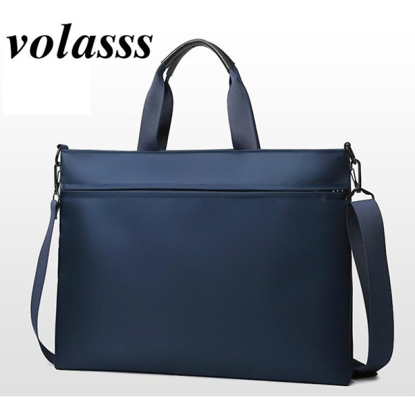 Volasss Unisex Briefcases 14 tum Laptop Handväska Herrar Bärbar Dator Business Axelväskor Dragkedja Slitstarkt Tyg