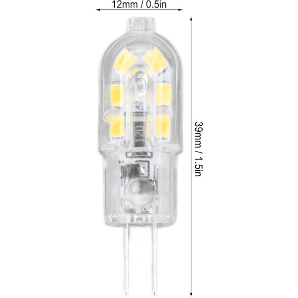10 st G4 LED-lampa Dimbar med hög färgåtergivning, transparent skal, lampor för landskapsbelysning DC 12V (varmvit)-AD10--O-
