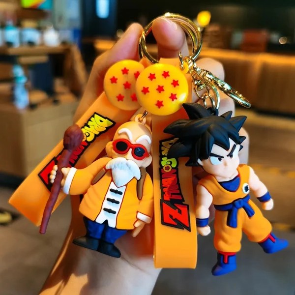 Dragon Ball Z -avaimenperä, muotiasusteet, Son Goku, Vegeta, Piccolo, toimintahahmot, 8 cm PVC-avaimenperä, miehille ja naisille, laukkuun ripustettava lahja B