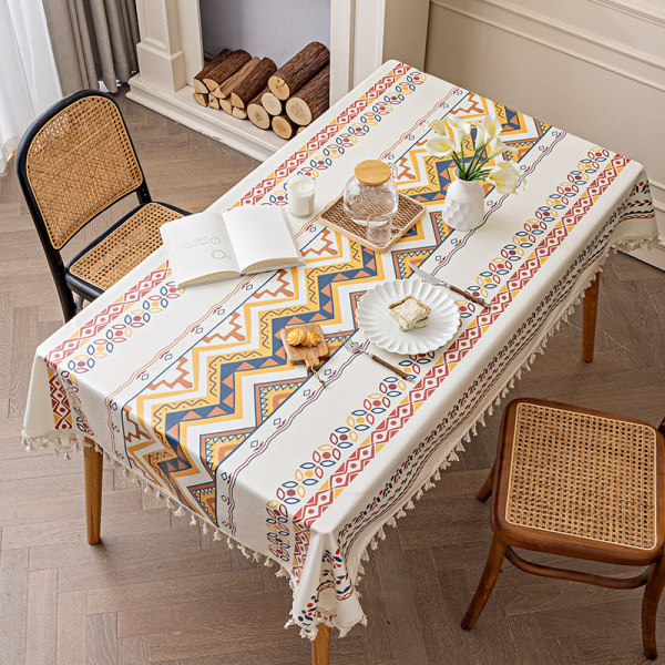 Bohemisk rektangulær bordsduk i bomuld D