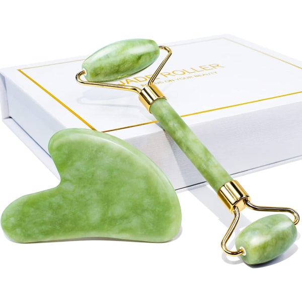 Gua Sha ja Facial Roller Beauty Massager, Jade Roller Rose Quartz