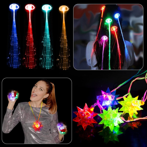 Glow In The Dark Party Supplies, 80stk Neon Party Supplies For Kids  Up Party Favors Med Finge C