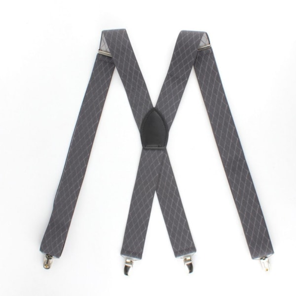 Elastiska 3,5 cm breda hängslen med 4 clips för män (olika färger) (polyestersilke med elastiska band) (resår)