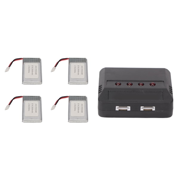 4PCS 903048 3.7V 2000mAh RC Drone-batteri - Bärbar UAV litiumbatteri med laddare för KY601S H11D H11C RC Quadcopter