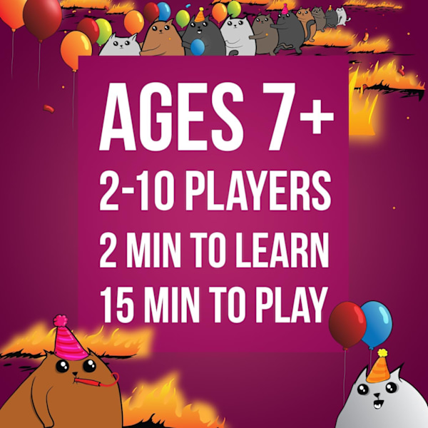 Exploding Kittens Party Pack fra Exploding Kittens - Kortspill for voksne, tenåringer og barn - Morsomme familiespill - Et russisk rulett-kortspill