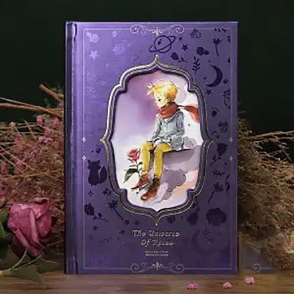 Den lille prinsen målarbok illustrerad dagbok DIY handbok anteckningsbok D