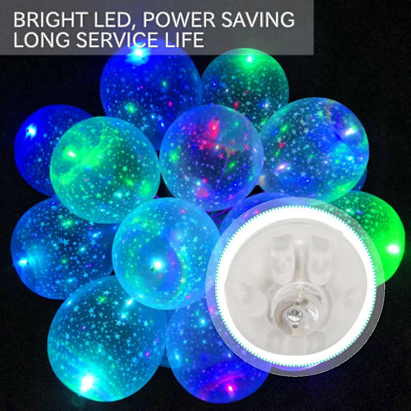 100 stk./parti 100 X Rund Led Flash Ball Lampe Ballon Lys Lang Standby Tid Til Papir Lanterne Balloo