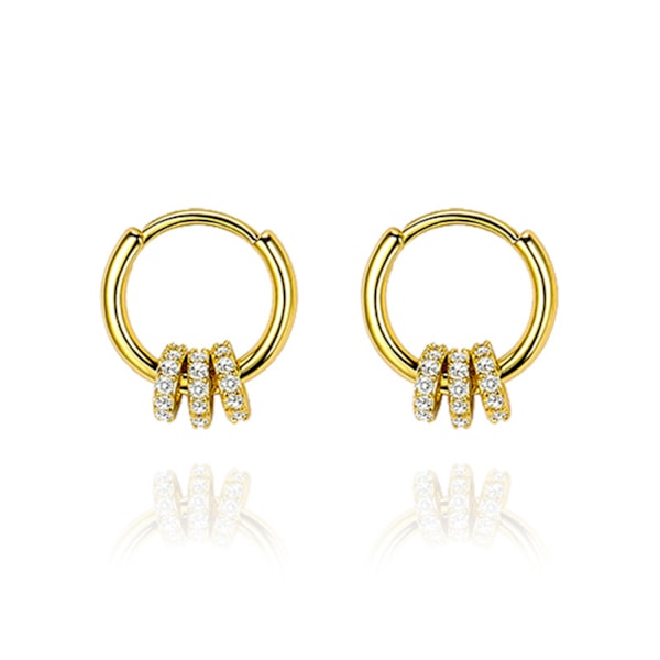 AVEKI Delicacy Dame Guld CZ Huggie Hoop Øreringe 18K Guldbelagt Hvid Multicolor Diamant Cubic Zirconia Indlæg Sleeper Små Delikate Boho