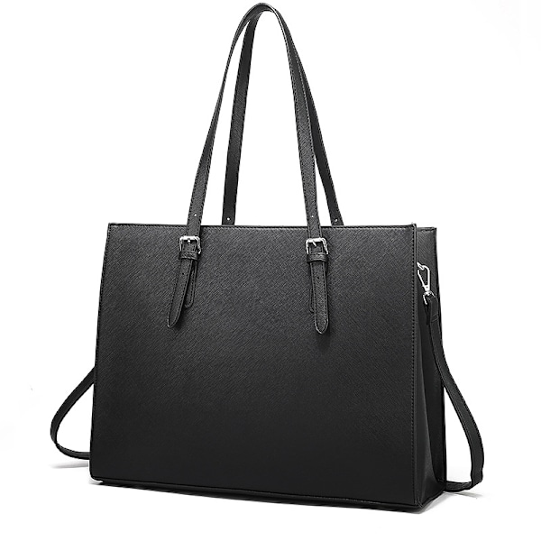 Laptopveske for kvinner Vanntett Lett Lær 15,6 tommer PC Tote Bag Business Office Portefølje Stor -FD1--O-