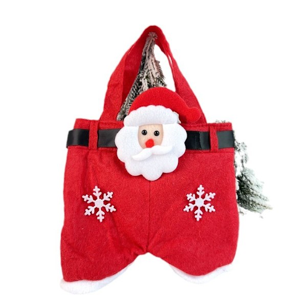 Christmas Decoration Gift Bag Candy Bag Santa Pants Style Cute Kids Snack Bag (Santa-Large)