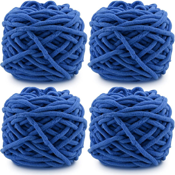 Stickgarn 4x Stickgarn för Virkning, Mjukt Chunky Garn för Garnprojekt classic blue