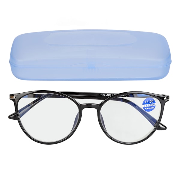 Blue Light Blocking Reading Glasses Ultralight Anti Eyestrain Computer Reading Glasses Round Frame for Senior Black