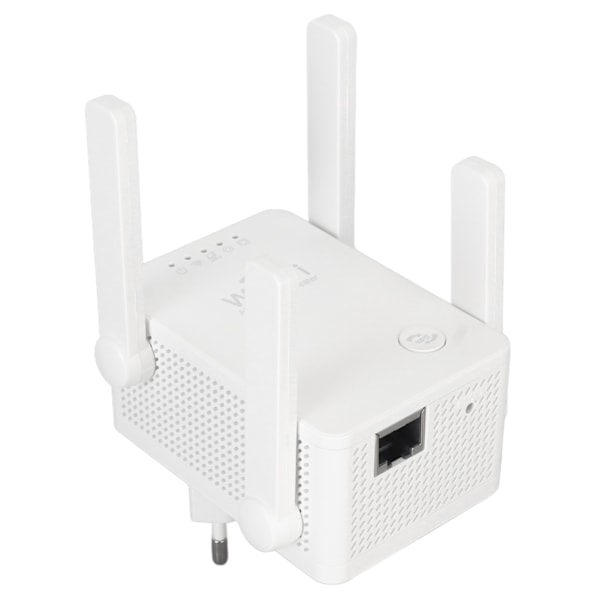 Internetförstärkare 4 antenner AP-router reläläge indikatorlampa automatisk parning WiFi-signalförstärkare för hem 100‑240V EU-kontakt