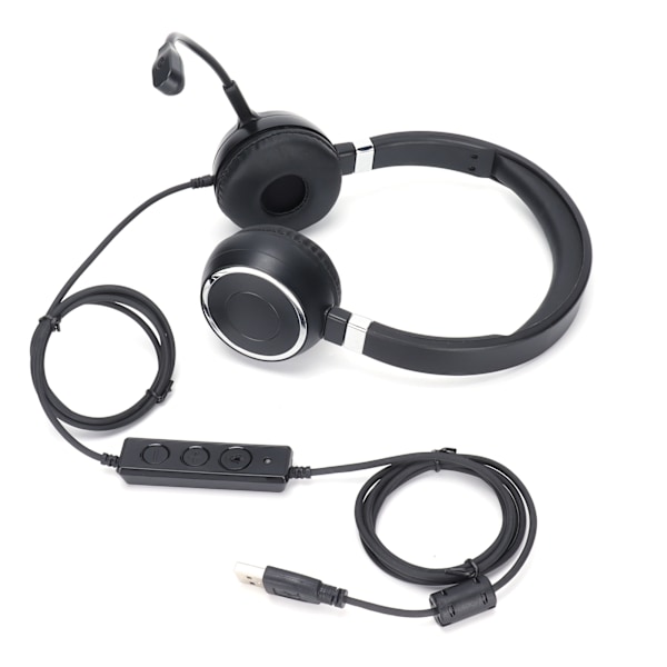 Telefon headset binauralt telefon headset USB kontor headset med mikrofon og lydstyring