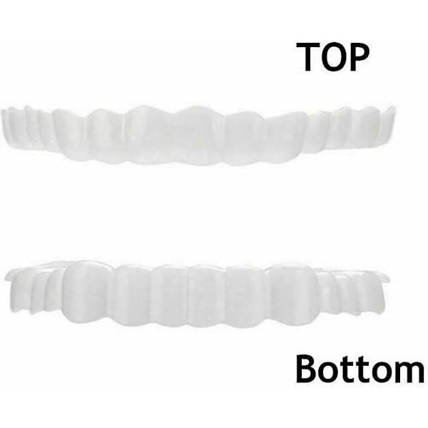 SQBB Perfekt Leende Fäste Övre Falska Tänder Dental Fanér Protes Cover Set null ingen
