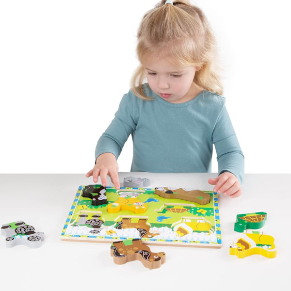 Melissa & Doug Husdjur Trä Chunky Pussel (8 st)