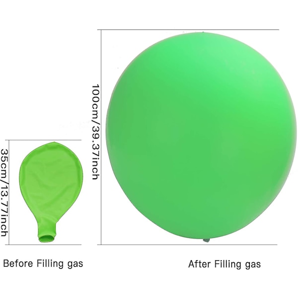 Jättelik uppblåsbar ballong, 15 stycken stora flerfärgade ballonger 100 cm, latex 39