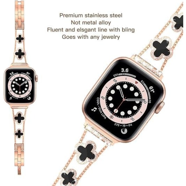 Hihnat yhteensopivat Apple Watch -hihnojen kanssa 38mm 40mm 41mm Sarja 9 8 7 6 5 4 3 2 1, Sparkle Diamond -hihnat, söpöt mekot iWatch -hihnat.