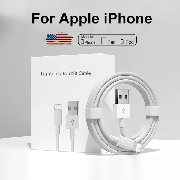 Meter iPhone Oplader Lynhurtigt Opladningskabel til iPhone