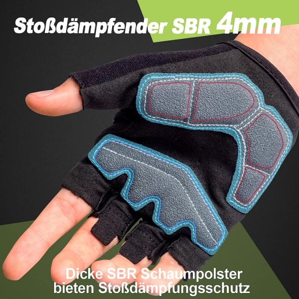 Cykelhandsker Halvfinger, Cykelhandsker Kort finger Sommercykelhandsker Svart M